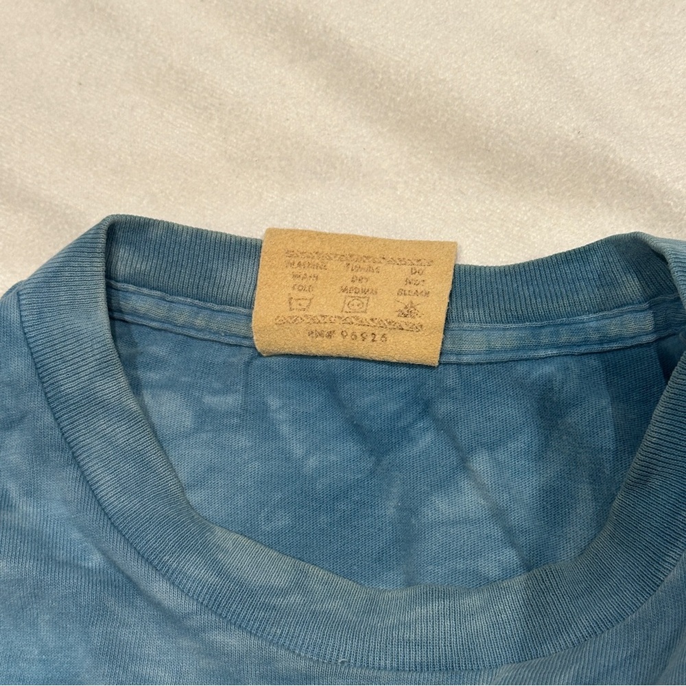 Vintage The Mountain Blue Marbled Carl Brenders Butterfly Tee | Size Large - Picture 6 of 6